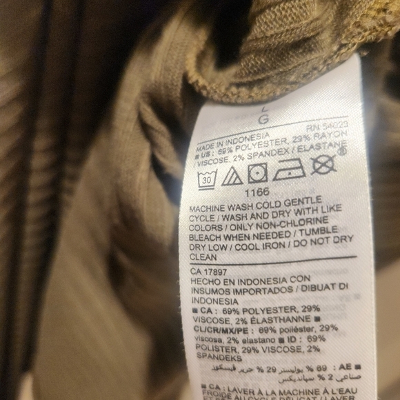 Old Navy olive green ribbed long sleeve Midi dress. Large - Picture 3 of 4